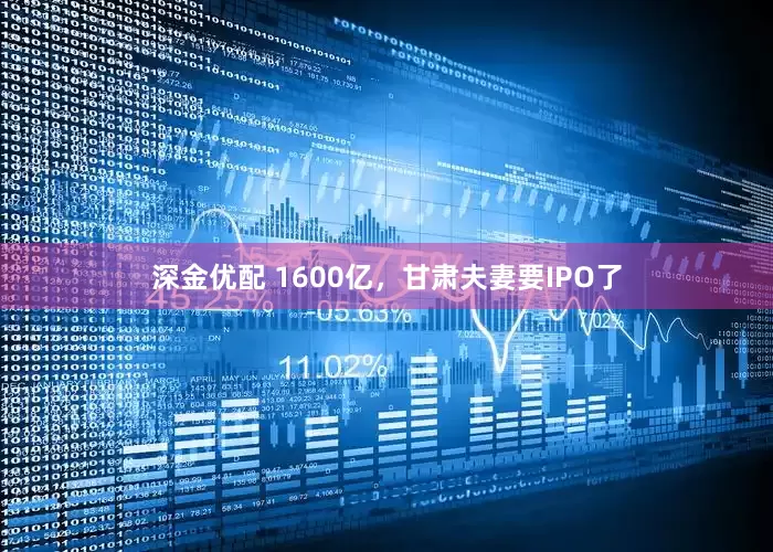 深金优配 1600亿，甘肃夫妻要IPO了