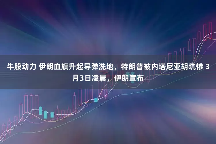 牛股动力 伊朗血旗升起导弹洗地，特朗普被内塔尼亚胡坑惨 3月3日凌晨，伊朗宣布